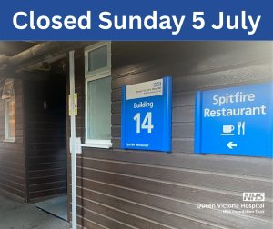 Spitfire Restaurant closure – Sunday 5 July