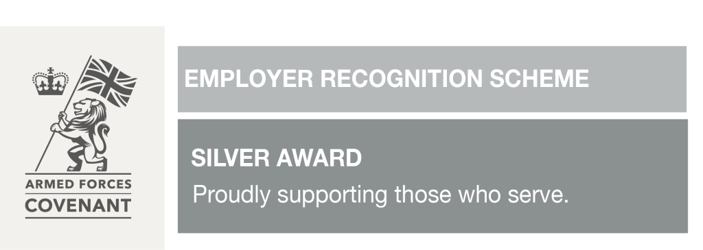 We hold a Silver Award from the Employer Recognition Scheme